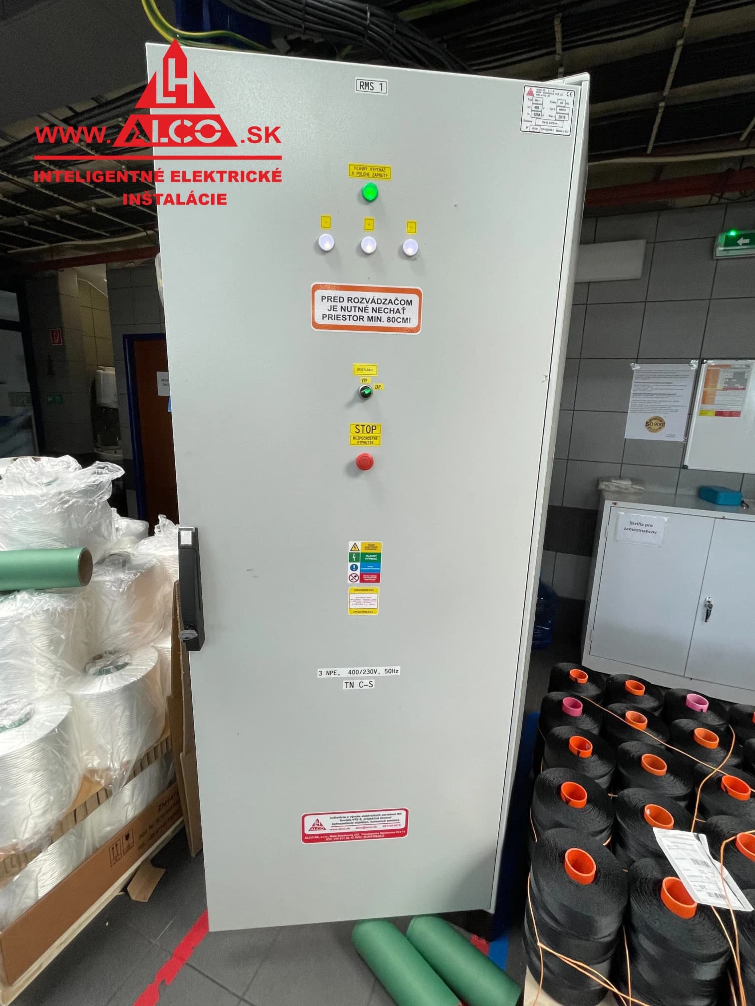 Rozvádzač RMS 1 – revízia elektrických zariadení, prevádzka TIMM Slovakia Trenčín. ALCO.SK.