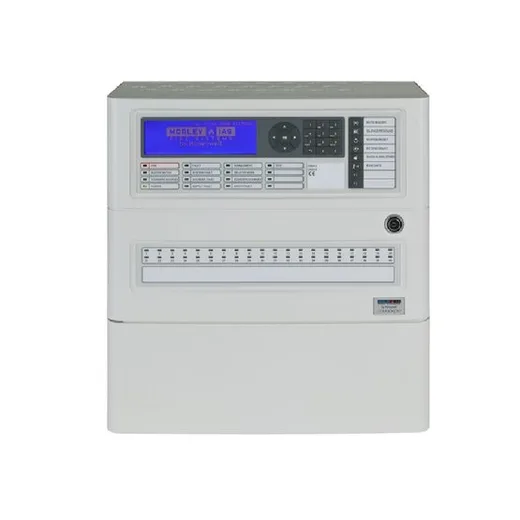 Požiarna ústredňa Morley IAS by Honeywell – adresovateľná EPS, modrý displej a zónové indikátory. Montáž požiarnej signalizácie ALCO.SK.